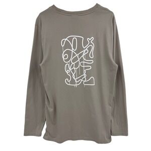 Keith Haring Long Sleeve Graphic T-Shirt Mens 115 Taupe Brown Line Art Doodle‎